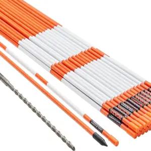 VEVOR 진입로 마커 50개의 PCS 48인치 직경 0.31인치 반사 테이프가 있는 오렌지 섬유 유리 폴스 스노우