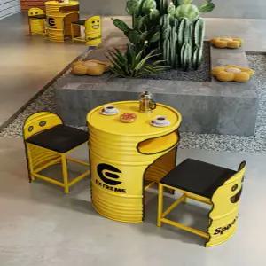 드럼통테이블의자세트 카페 산업스타일 인테리어 단의자