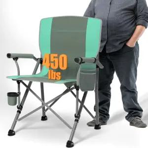 대형 캠핑 의자 사이드 포켓이 있는 잔디 야외 낚시 해변 하이킹 접이식