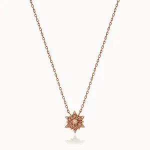 [제이로렌]제이로렌 04G0194 14K 눈꽃 큐빅 핑크골드 목걸이