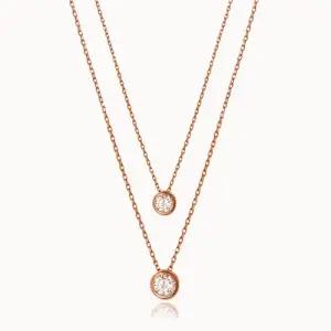 [제이로렌]제이로렌 03G019114K 데일리 큐빅 골드목걸이-small