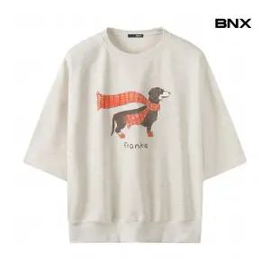 BNX 정상가 59000원ㅣ프랭키 도그 프린팅 7부 맨투맨 티셔츠 BY1TS008L0 218119