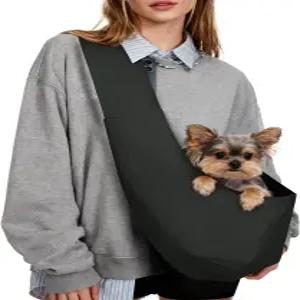 안전 스트랩 포켓 수납 세탁기 세척 가능 편안한 여행 및 야외 슬링 최대 9파운드 블랙이 포함된 소형견용