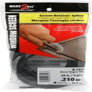 프라임 라인 P 7527 스크린 리테이너 스플라인 0.210인치 25피트 검은색(1롤)