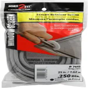 프라임 라인 P 7645 스크린 리테이너 스플라인 0.250인치 25피트 회색(1롤)