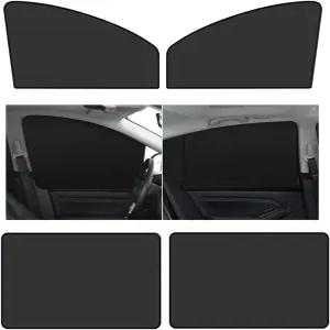 4 PCS 차량 전면 및 후면 창문 선쉐이드 18.8인치 x 24.4인치 12.9인치 31.4인치 쿨 자외선 차단 커버
