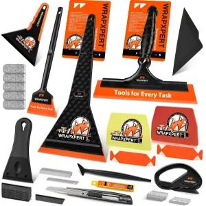 WRAPXpert 자동차 창문 틴트 도구 키트 비닐 랩 유리 보호 필름 설치 응용용 긴 손잡이 고무 스퀴지 펠트