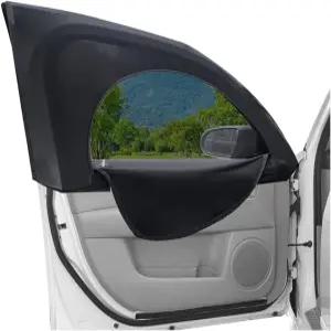 신축성 및 통기성 SUV 차량 창문 그늘막 업그레이드 - 오버사이즈 더블 메시로 열 차단 버그 자외선 캠핑