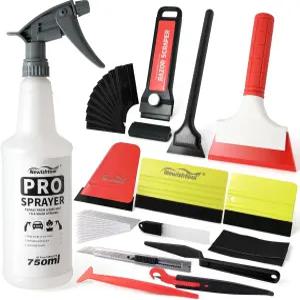 NEWISHTOOL Profi 윈도우 틴트 키트 비닐 랩 도구 자동차 펠트 스퀴지 분무기 병 마이크로 터킹 고무 PPF