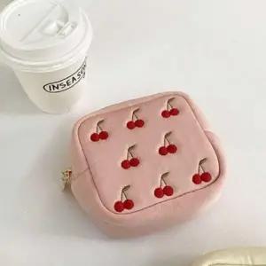 ( )폭신폭신 체리 자수패턴 미니 파우치 (F167) 핑크_24994980