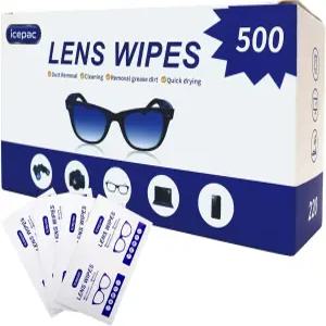 안경용 스팩 렌즈 물티슈 - 미리 적셔진 개별 포장 청소 500개 선글라스 휴대폰 화면 전자제품 및 카메라