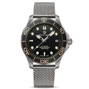 파가니 디자인 007-모델 남성용 자동 다이빙 시계 NH35 무브먼트 스테인리스 스틸 소재 회전 세라믹 베젤 사파이어 돔 미러 100M 방수 메카닉 셀프 와인딩 손목시계