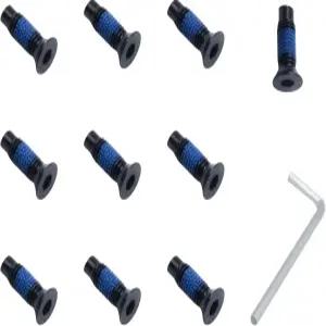 OZXNO 10pcs 스쿠터 이마 헤드 스크류 카본 스틸 고정 키트 육각 렌치가 있는 제거 방지 블랙