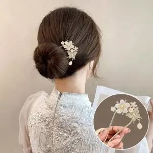 꽃나비 진주 U자형 비녀 ELH-106-WFHNPRK