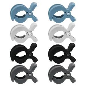 LAPXSNZD 8팩 컬러풀 유모차 클립 머슬린을 걸 수 있는 페그 및 장난감 시트 커버 담요 플라스틱 범용