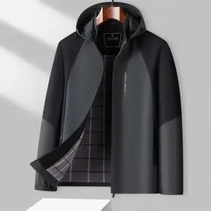 남성 트렌드 봄가을 아웃도어 점퍼 바람막이 상의 자켓 후드 배색 야상사파리 OP3