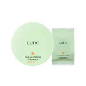 이지하우스 공식/쿠폰/사은품 김정문알로에 큐어 아쿠아 마일드 쿨링 선쿠션 25g 본품1개+리필1개 구성SET