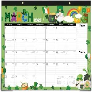 2026 탁상 달력 - 17 ×12 JAN.2026 12월 26일 모서리 보호대가 있는 12개의 월간 12가지 다른 테마