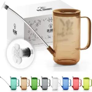 긴 주둥이가 있는 작은 물뿌리개 실내 식물(1L 앰버 브라운)