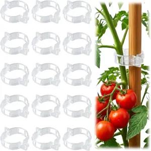 식물 등반용 토마토 클립 100개 정원용 플라스틱 트렐리스 지원 포도 덩굴 및 채소 똑바로 자랄 수 있도록