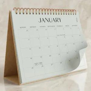 에스테틱 데스크 캘린더 2026-2027 - 2026년 1월부터 2027년 7월까지 운영 정리가 용이한 아름다운 소형