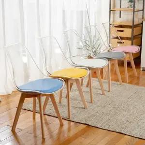 아크릴 투명의자 식당 발코니 정원 원목 까페 체어