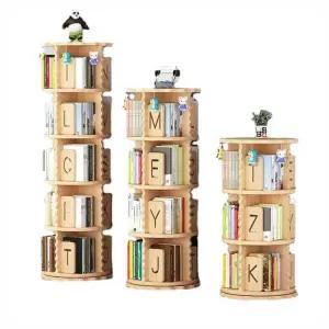 원목 영어 책장 회전식 코너 책꽃이 영어학원 선반