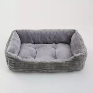 강아지 고양이 애완동물 사각 플러시 켄넬 중형 소형견 소파 침대 쿠션 진정 하우스 애완용품 겨울용