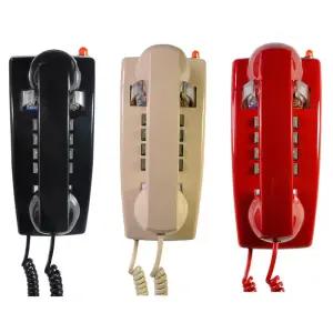 빈티지 벽걸이형 금속 벨 유선 전화기 표시기 홈 오피스 레트로 푸시 버튼 블랙