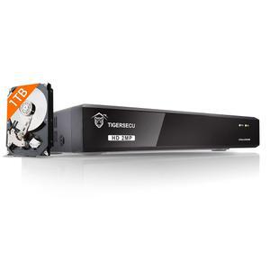 TIGERSECU 슈퍼 HD 1080P 4채널 DVR 레코더, 1TB 하드 드라이브, 2MP 및 5MP TVI, AHD, CVI, 아날로그, RS485 PTZ 및 IP 카메라와 호환되는 하이브리드 6-in-1 CCTV DVR 레코더