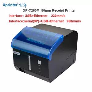 Xprinter 주방 프린터 영수증 USB 이더넷 와이파이 블루투스 사운드 및 라이트 알람 POS C260M 80mm