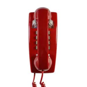 유선 벽 전화 코드가 있는 아날로그 트림라인 벽걸이형 전화기 옛날 패션 골동품 집 호텔