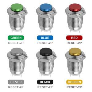 5/20/100PCS 12mm 메탈 푸시 스위치 자동차 시작  셀프 리셋 방수 순간 버튼  라운드 빨간색/녹색