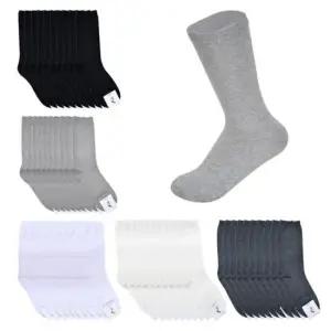 여성 무지 장목 긴 양말 세트 10켤레 학생 롱삭스 흰색 회색 검정색