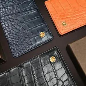가죽 악어무늬 카드 필드 스포츠 골프 머니클립 지갑