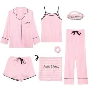 여름파자마세트 여성 긴팔 홈웨어 잠옷 수면파자마 실내복 7종세트