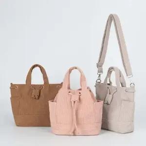 여성 여자 코듀로이 크로스백 토드백 숄더백 버킷백