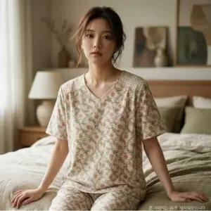 [갤러리아] 폴리스판 플라워 여성 홈웨어 이지웨어 상의 (EZ1963)