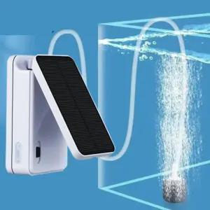 태양열 충전 산소 발생기 물고기 탱크 수족관 공기 펌프 낚시 에어스톤 5V