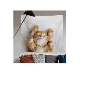 특대 치즈고양이 패브릭 포스터 가림막 커튼 가리개