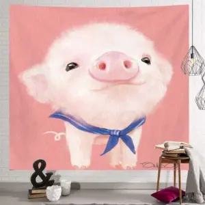 돼지 패브릭 포스터 가림막 커튼 가리개 커텐 바란스