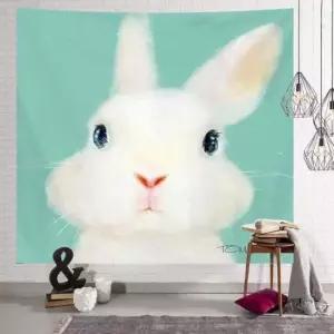 토끼 패브릭 포스터 가림막 커튼 가리개 커텐 바란스