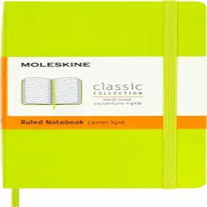 몰스킨 클래식 노트북 포켓 룰드 레몬 그린 하드 커버3.5 X 5.5