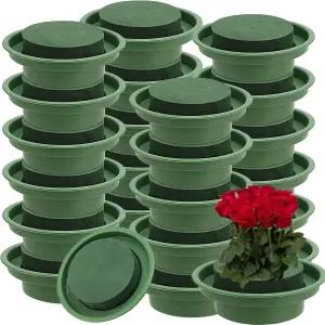 헤이학 24팩 4.7인치 플로럴 폼 볼 DIY 꽃꽂이 키트 파티 장식용 트레이 포함 원형 습식 블록 웨딩 통로 꽃