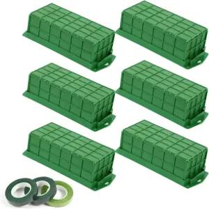 프레시 플라워 배열 및 결혼식 홀리데이 장식을 위한 플로럴 폼이 포함된 베빗 6팩 케이지 홀더 직사각형