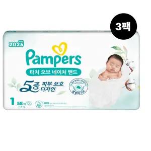 팸퍼스 터치오브네이처 밴드형 기저귀 1단계 1박스