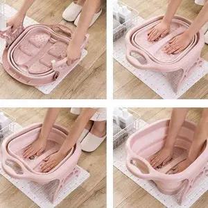 [RIZPICK]접이식 족탕기 지압 발마사지 휴대용 족욕기 대야