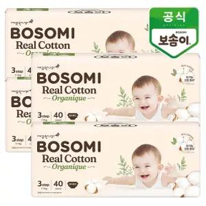 보솜이 리얼코튼 오가니크 중형 공용 40개입x4팩