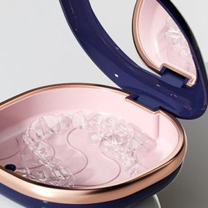 치아 교정기 보관함 1개, ABS 케이스, 자석식 마우스 가드 여행용, 틀니