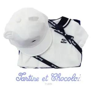 [갤러리아] (쇼콜라/임신/출산/백일/돌/조카) 마린슈트 + 화이트모자 2종세트